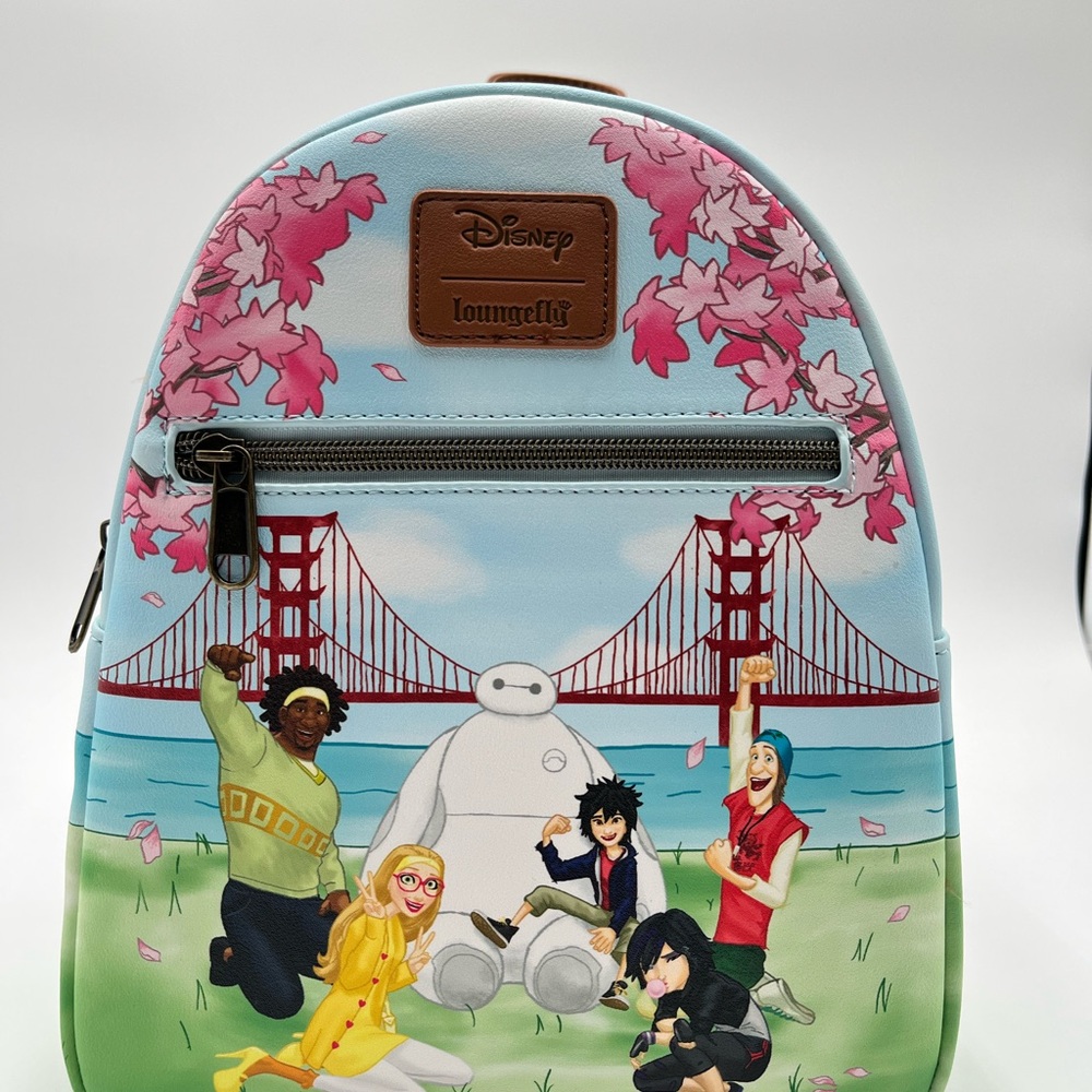 Loungefly Disney Big Hero 6 Light Blue Cherry Blossom Mini Backpack